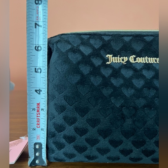 Juicy Couture- Heart Shaped Print Travel Cosmetic Bag - Picture 4 of 9